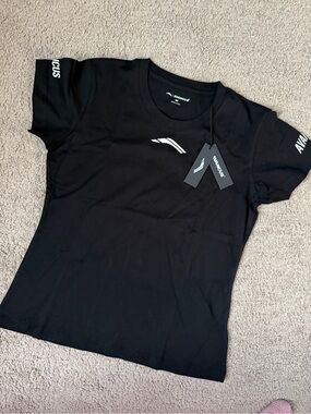 Women's Short Sleeve Black Logo Tee